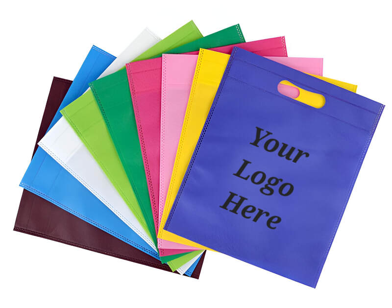 Reusable Die Cut Handle Shopping Bags Colors Case 100pcs With Print